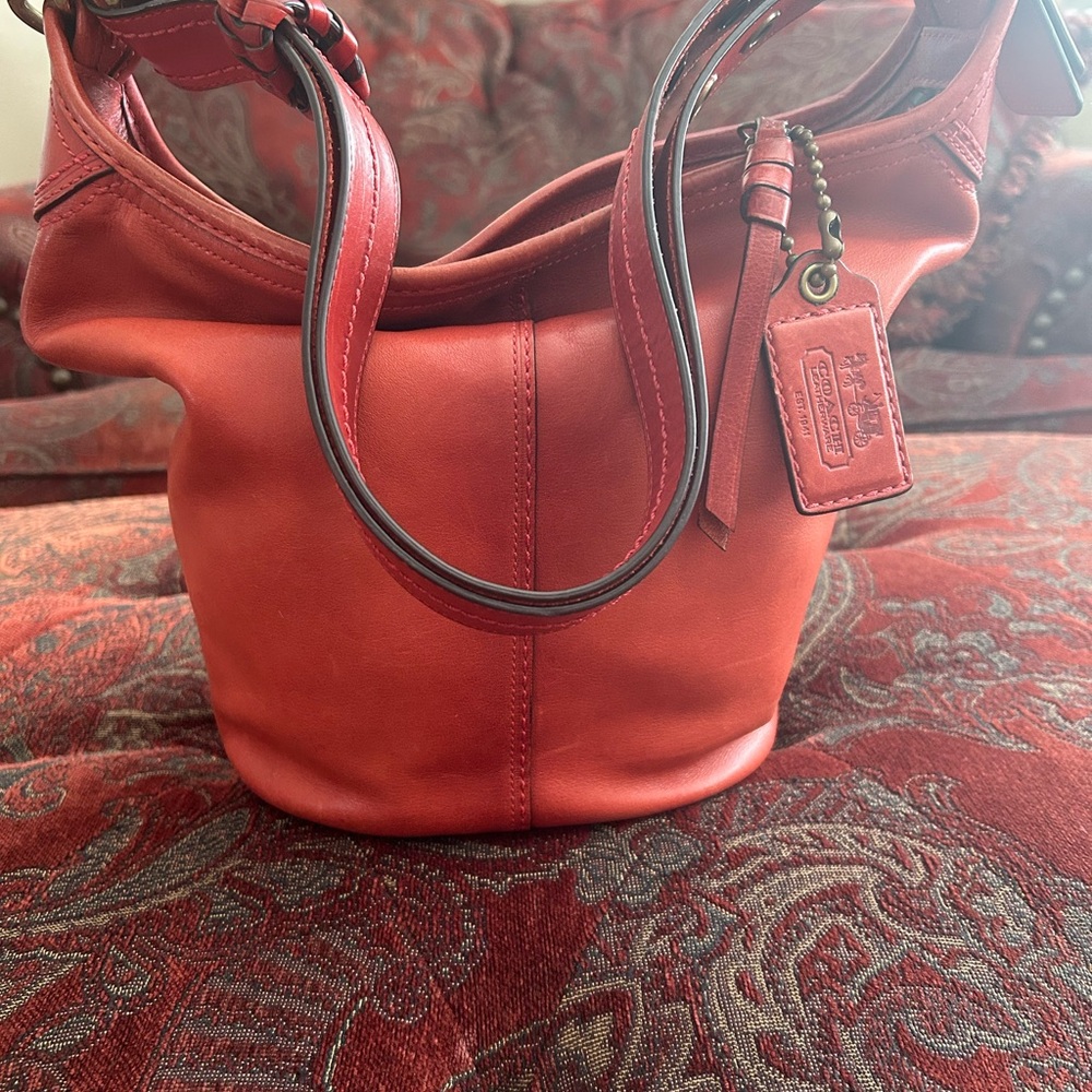 Coach Red Leather Women's Shoulder Bag